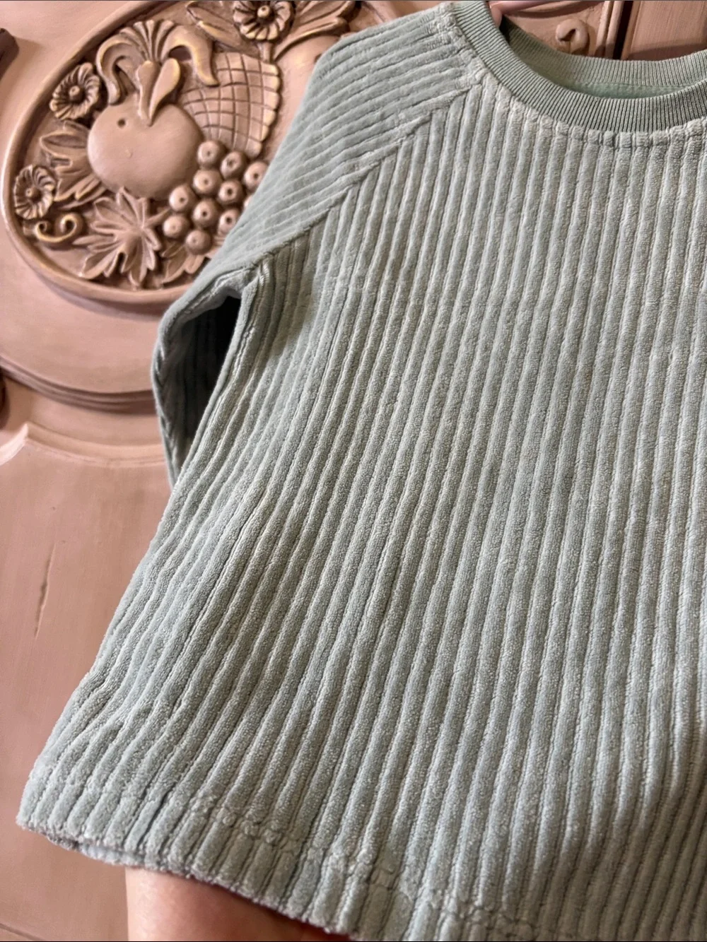 GAP Kids Ribbed Sweatshirt & Pants Set - Sage Green